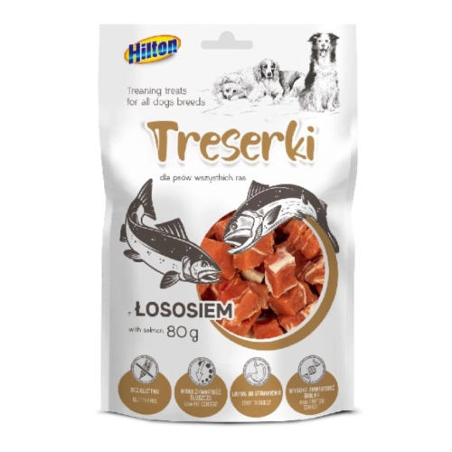 Hilton Treserki Mięsne Łosoś 80g - nagroda w treningu