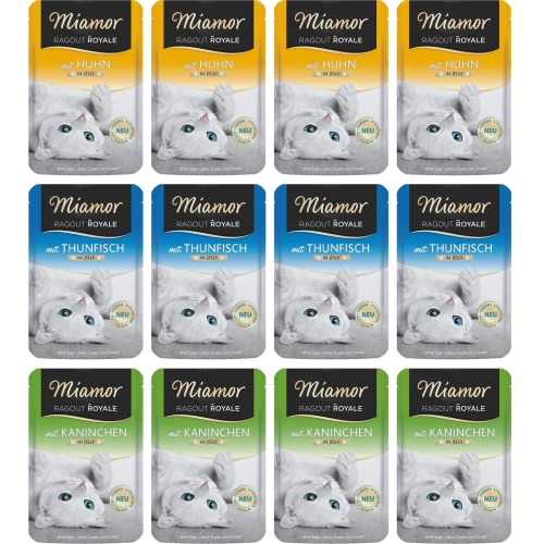Miamor Royale 12pack Verwohn - kurczak, tuńczyk i królik w galarecie 12x100g