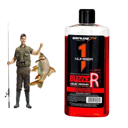 Genlog Buzzer Truskawka - płynny dodatek do zanęt 250ml